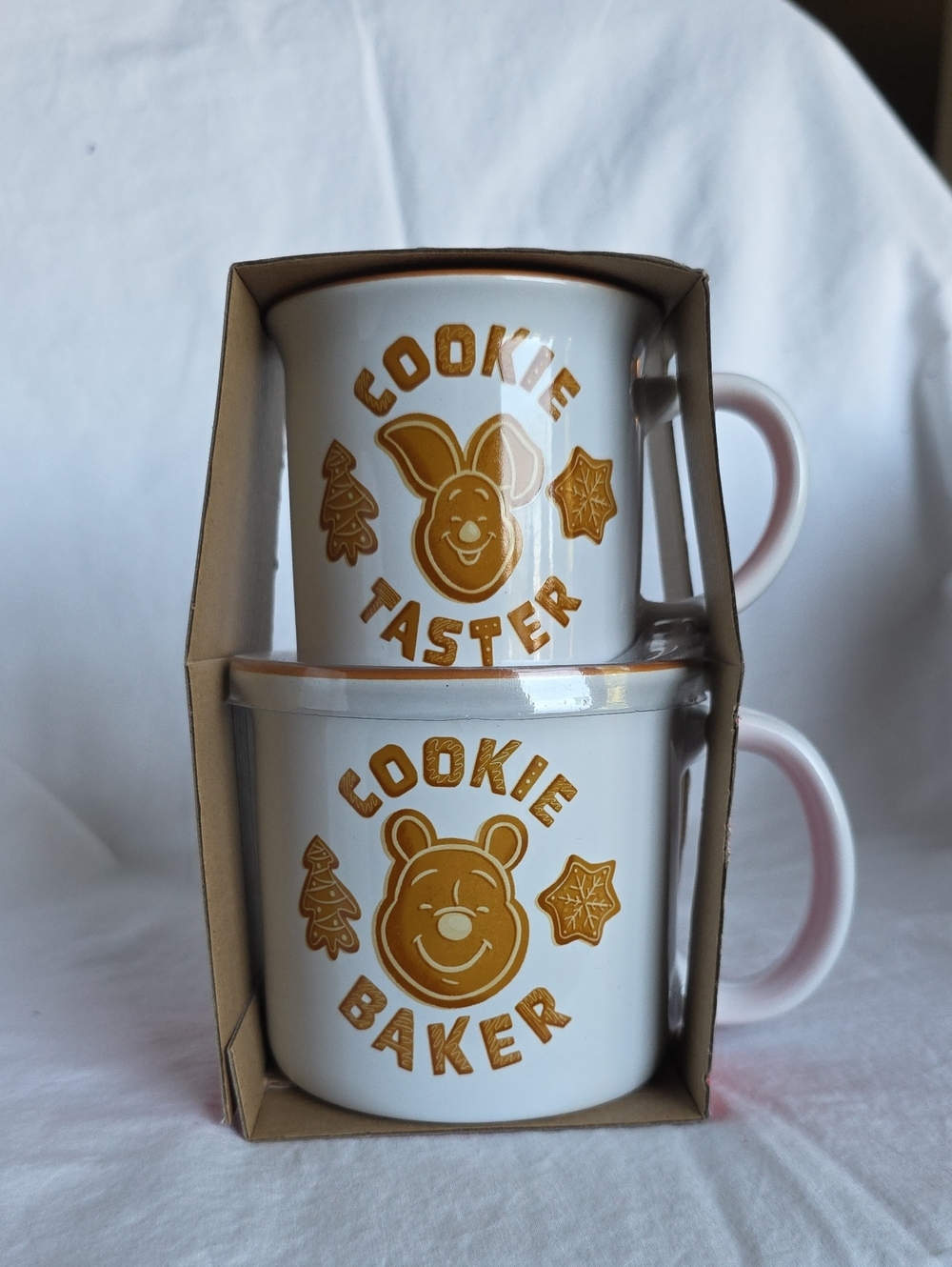 Cookie Baker & Cookie Taster Mug Set - Disney Winnie The Pooh And Piglet Design